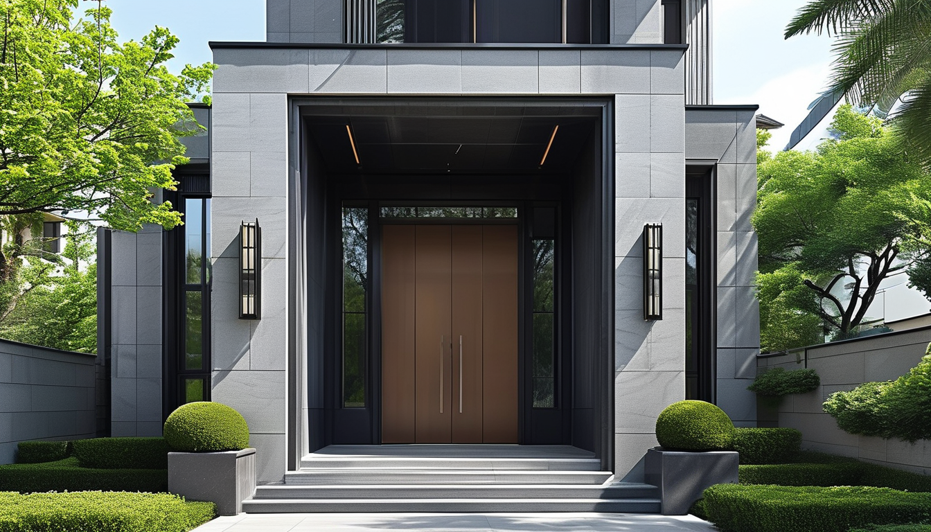 Puerta exterior resistente a intemperie para zonas costeras