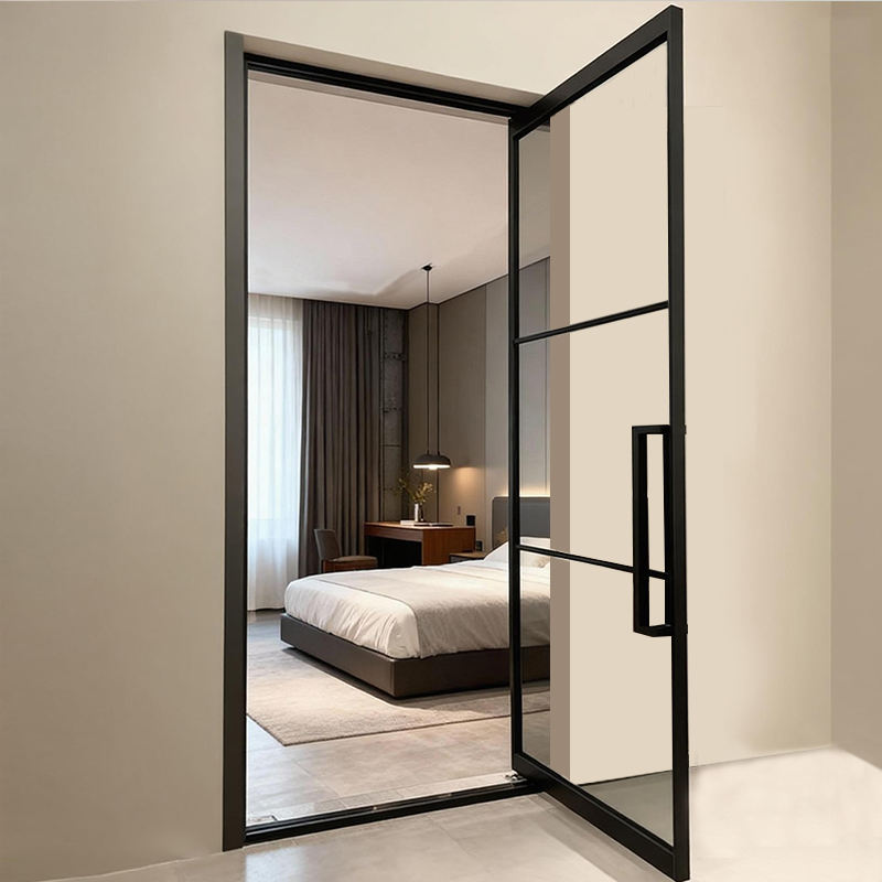 Puertas pivotantes de aluminio y vidrio, fabricadas a medida en fábrica, en varios tamaños, a precios asequibles. Puertas giratorias de vidrio y aluminio. Puertas manuales de vidrio resistentes a la humedad.