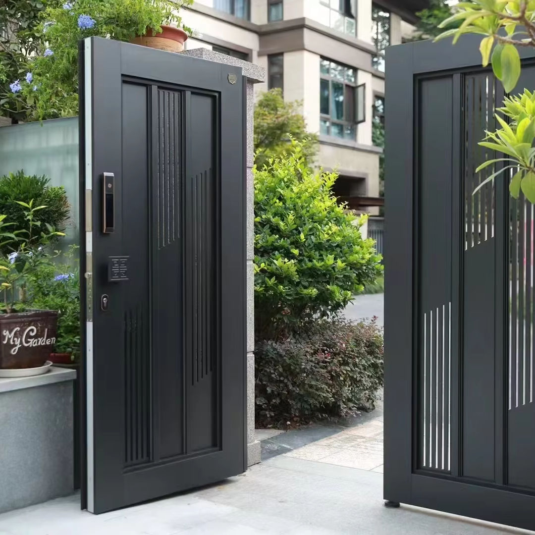 Puerta acorazada de entrada de aluminio antirrobo para villas de alta gama