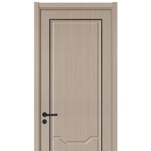 Puertas de entrada principales modernas, impermeables y personalizadas, con acabado de chapa de MDF y puerta principal pivotante de madera insonorizada para proyecto de villa hotelera.