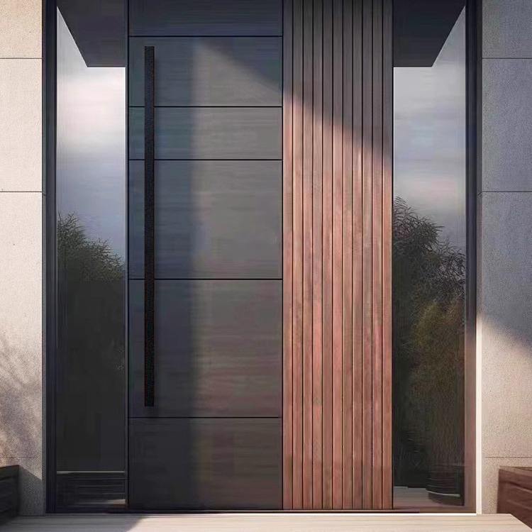 Puerta Pivotante para Villa de Vidrio con Luces Laterales