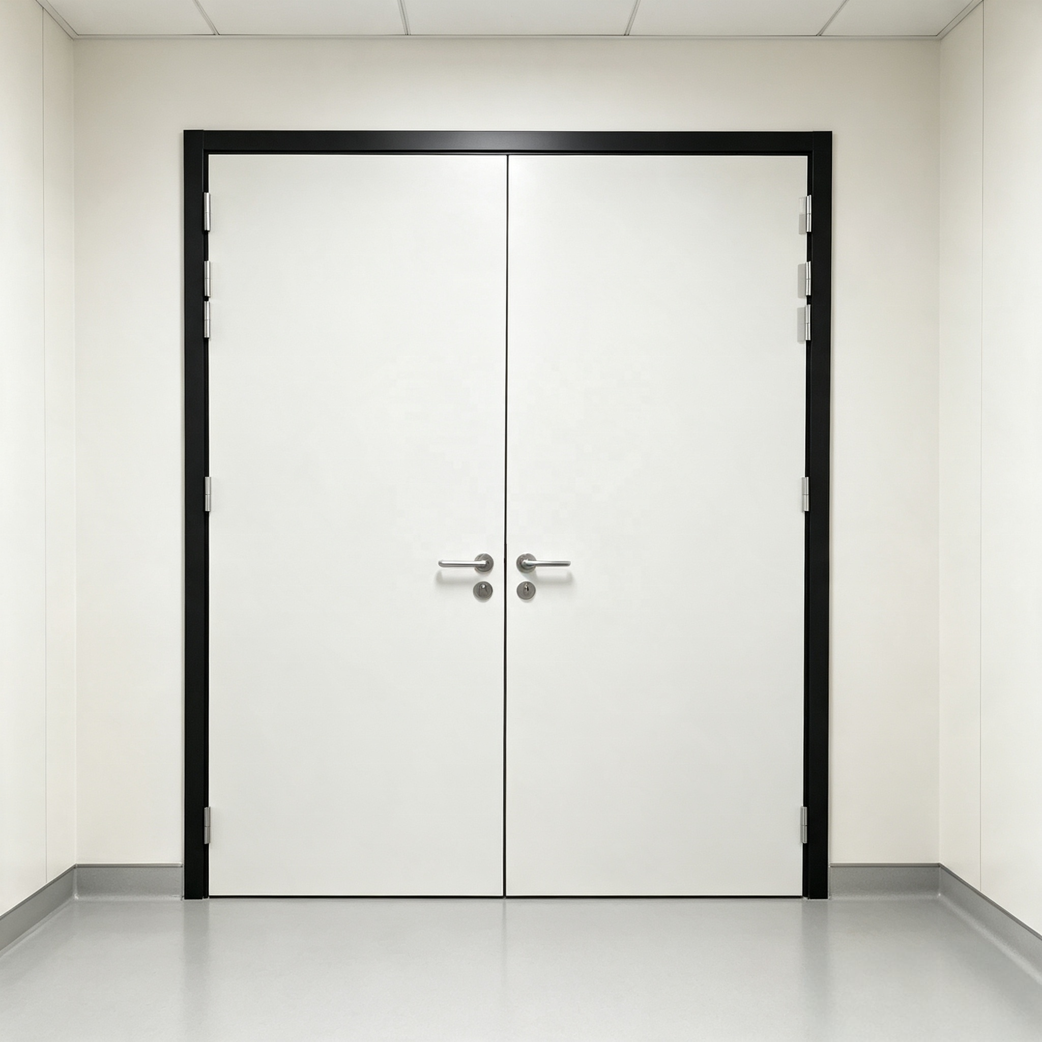 Puerta moderna de acero ignífuga | Puerta de seguridad ignífuga para escuelas con acabado manual antirrobo | Uso exterior e interior