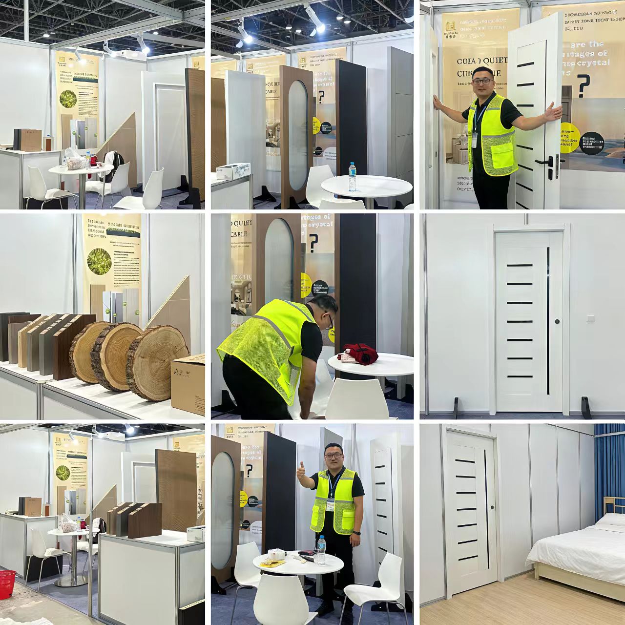 Puertas batientes precolgadas de madera maciza pintada estilo casa de campo con apertura lateral para hoteles, hospitales, bares domésticos, sótanos, pasillos y villas.