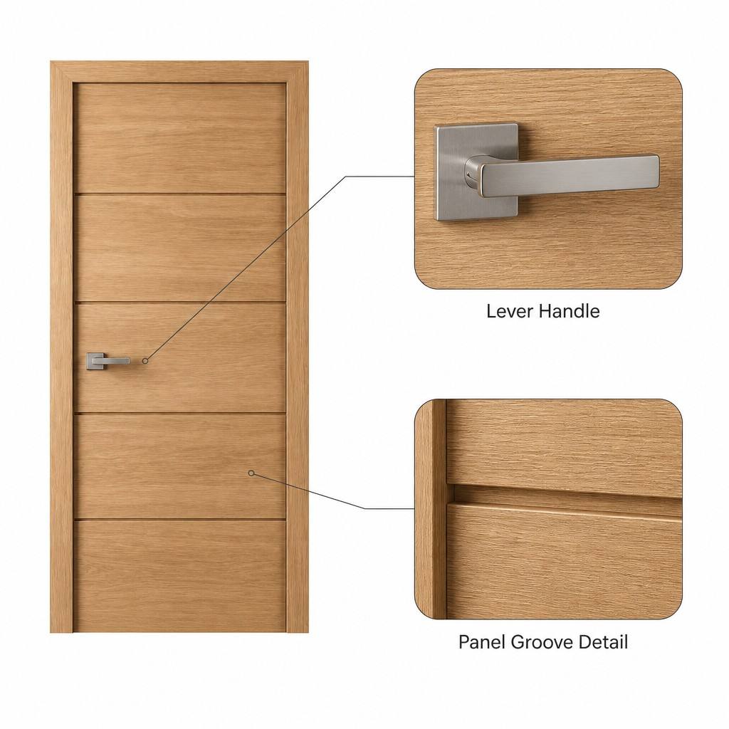 Puerta moderna de madera resistente al fuego para habitaciones de hospital, con certificación WH de 20 a 60 minutos, ideal para hoteles, resorts, apartamentos, oficinas, escuelas y residencias estudiantiles.