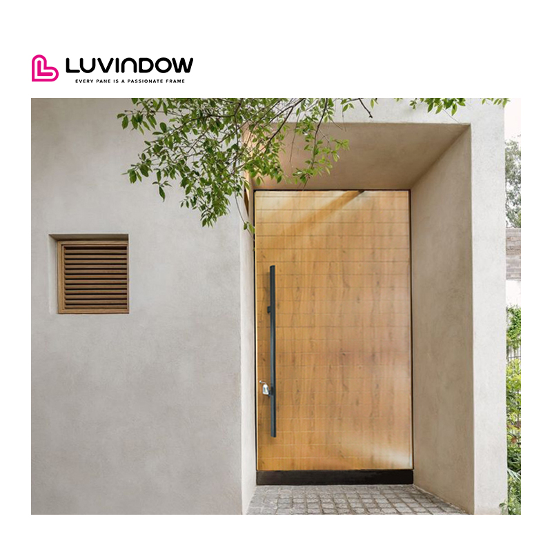 Puertas de entrada principales de aluminio grabadas en 3D, seguras, ignífugas y de bajo mantenimiento para proyectos de construcción de villas y locales comerciales.