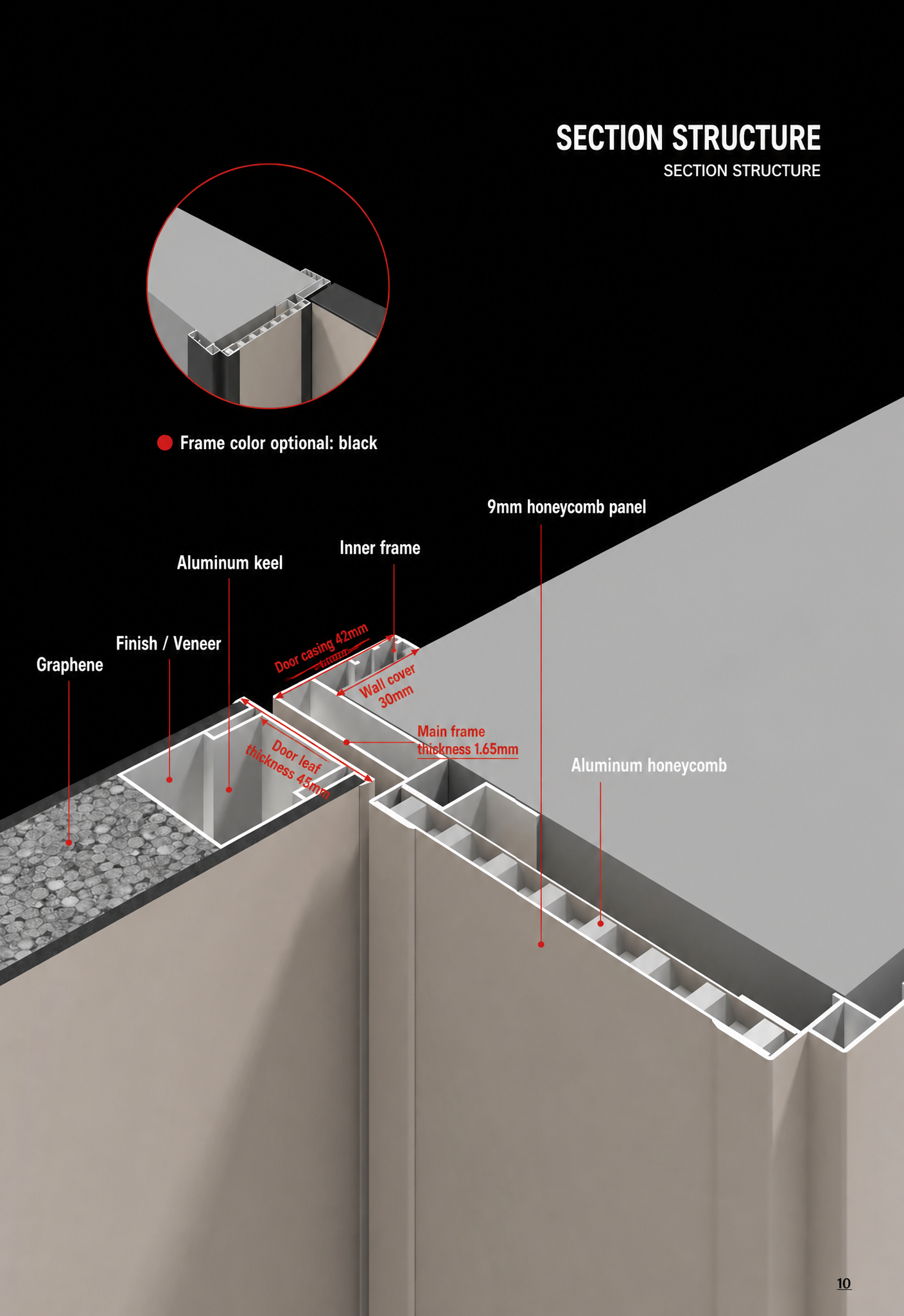 Puerta exterior de aluminio y madera, anticorrosión, de construcción duradera.
