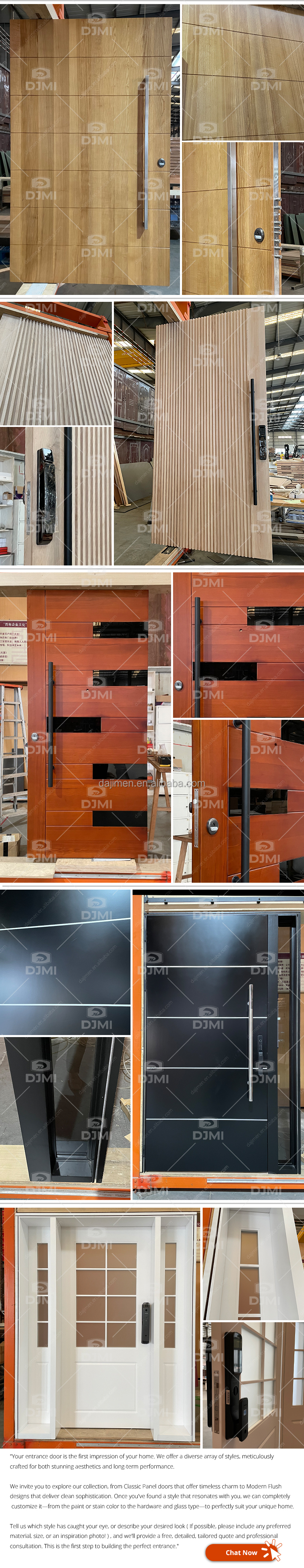 Puerta de madera maciza para exterior