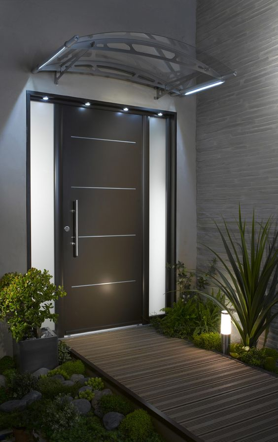 Puerta principal moderna de metal exterior con diseño de estilo americano al por mayor