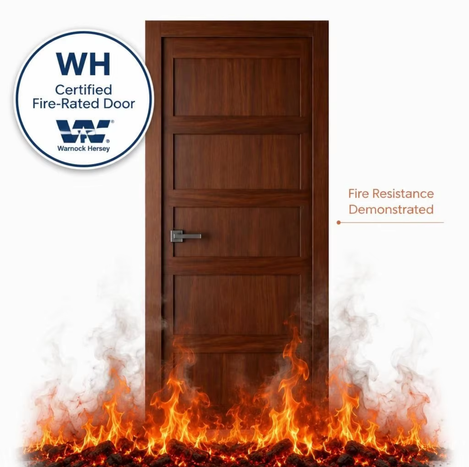 Modern Wooden Fire Rated Hospital Room Door 20-60Minute WH Certified for Hotel Resort Apartment Office School Dormitory