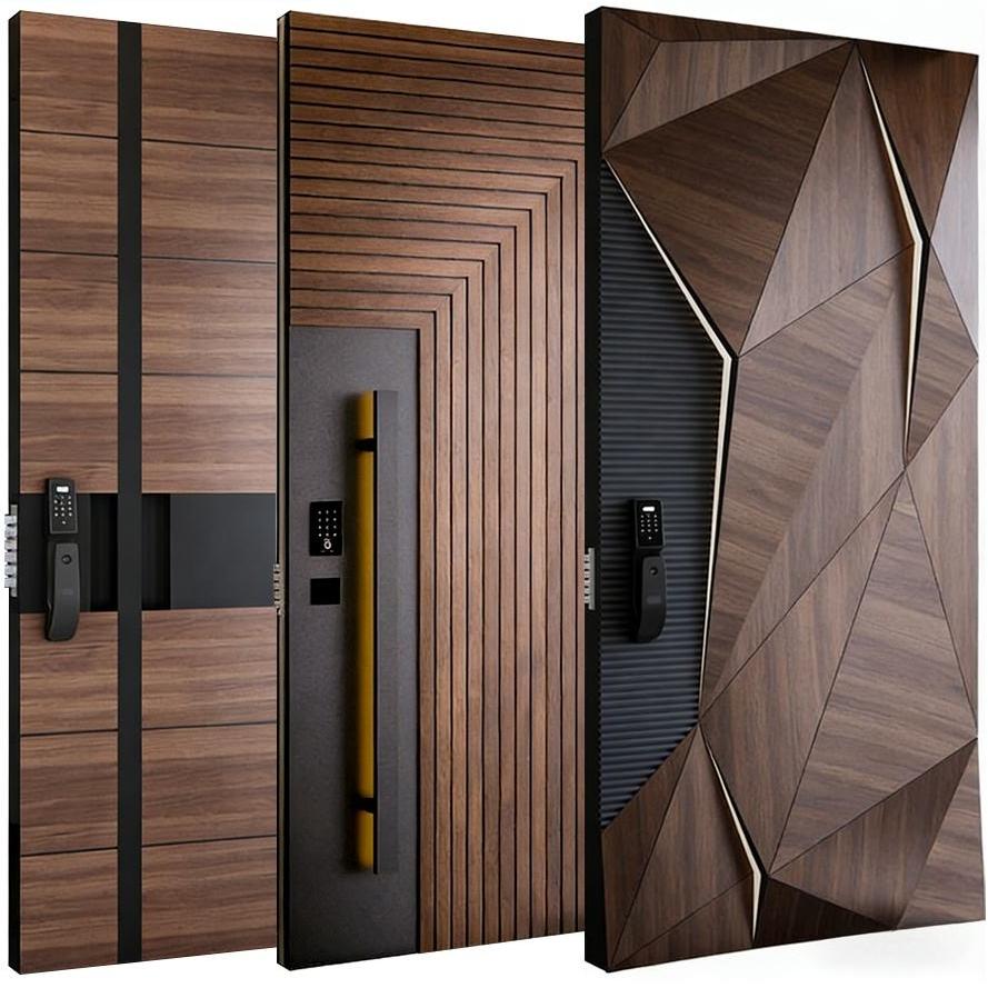 Puertas de entrada principales modernas de estilo americano contemporáneo para casas, puertas pivotantes exteriores modernas.