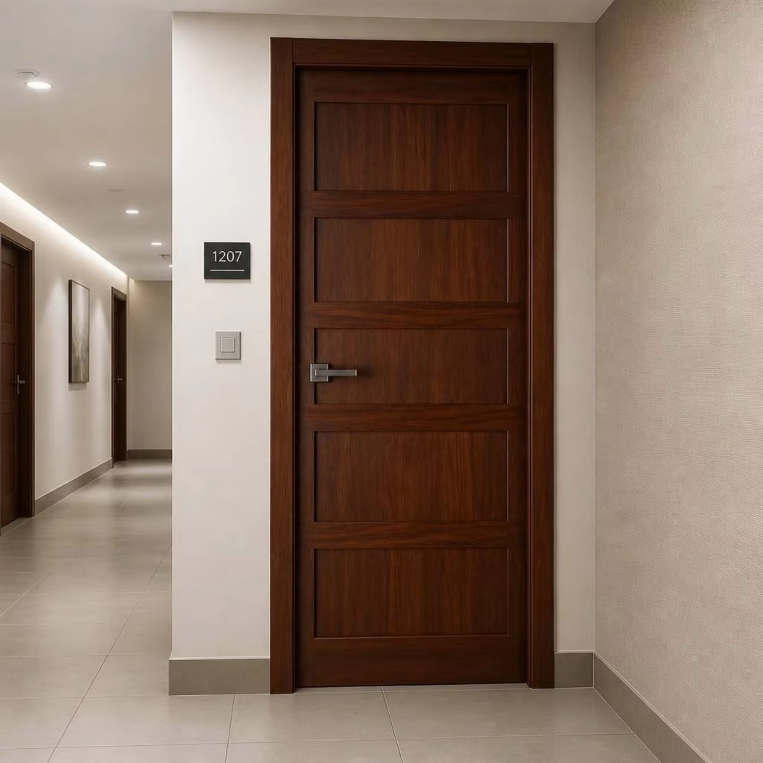 Modern Wooden Fire Rated Hospital Room Door 20-60Minute WH Certified for Hotel Resort Apartment Office School Dormitory