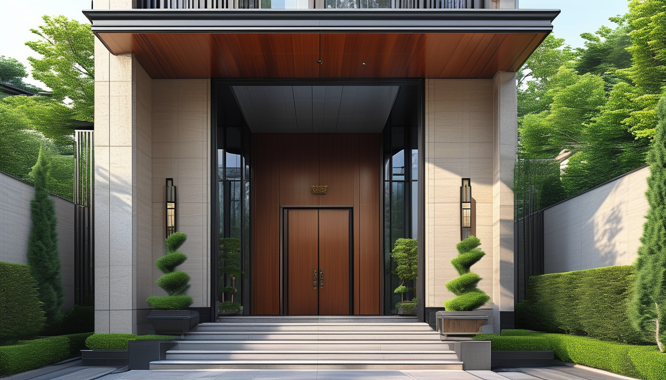 Puerta de entrada principal para complejos residenciales privados