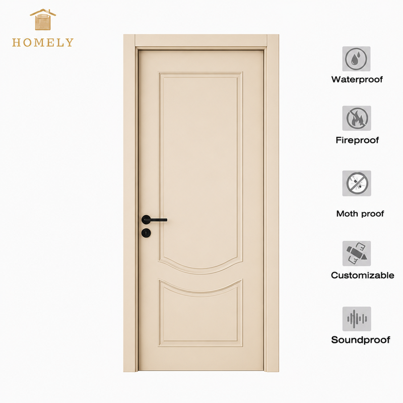 Último diseño de puerta individual de madera Puerta de entrada principal de madera maciza impermeable Puertas de madera para entrada principal