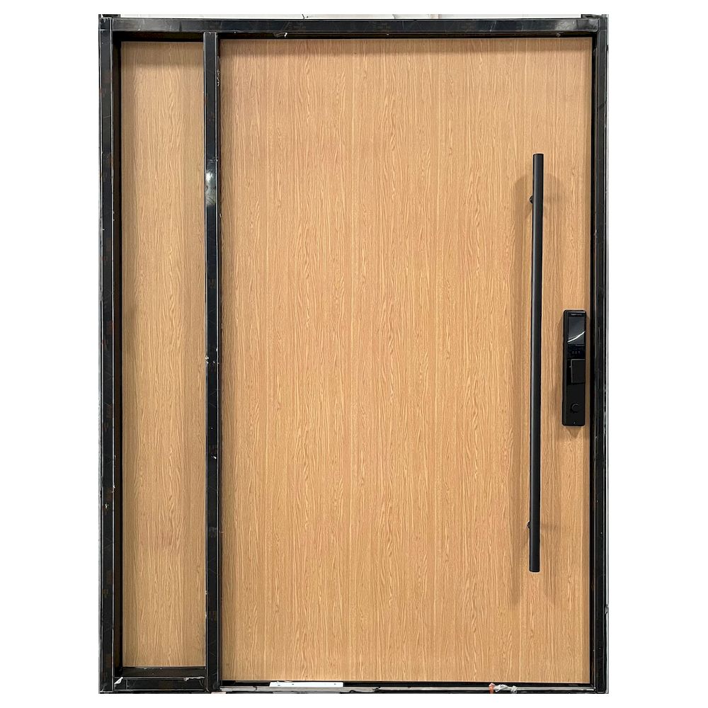 Puerta pivotante de entrada directa de fábrica con sistema de cierre multipunto. Puerta giratoria de madera maciza de diseño lujoso.