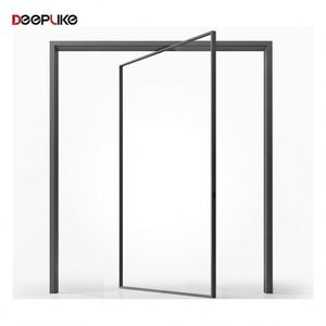Puerta de entrada grande de aluminio con múltiples paneles, puerta pivotante giratoria de vidrio para el hogar.