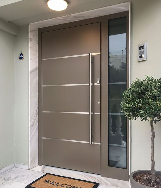 Puerta principal moderna de metal exterior con diseño de estilo americano al por mayor