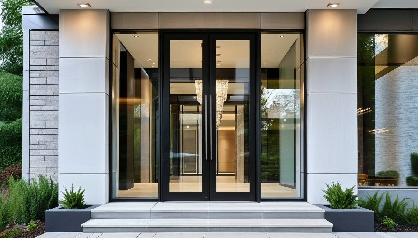 Puertas frontales modernas de vidrio