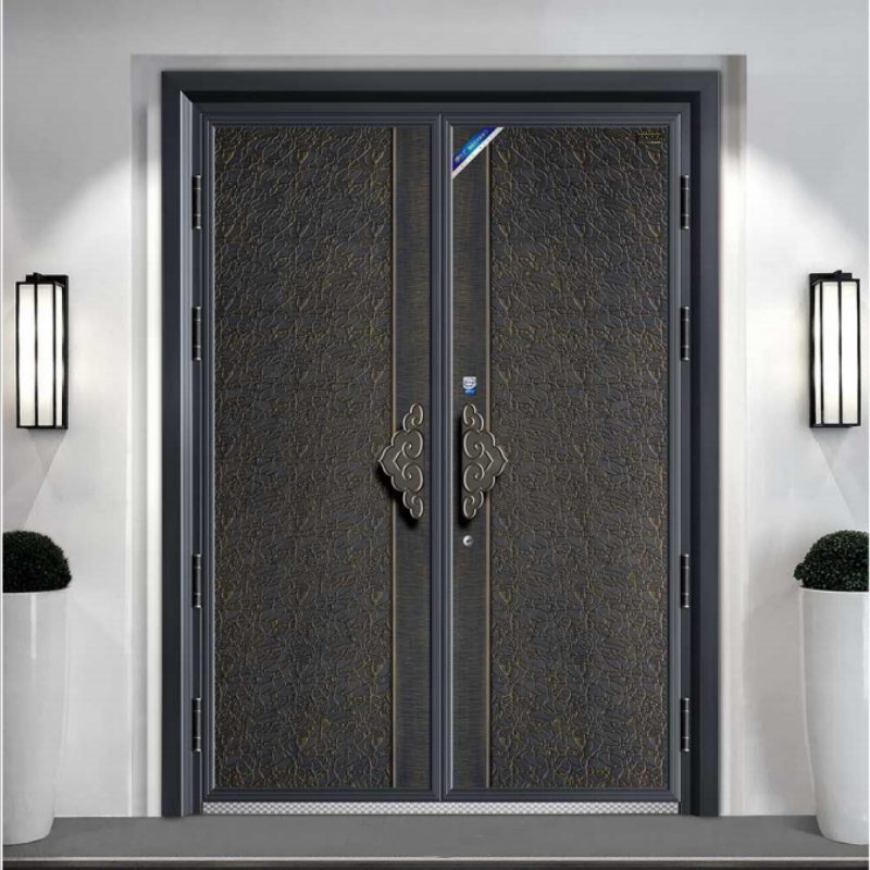 Puerta Doble Exterior de Acero y Fundición de Aluminio
