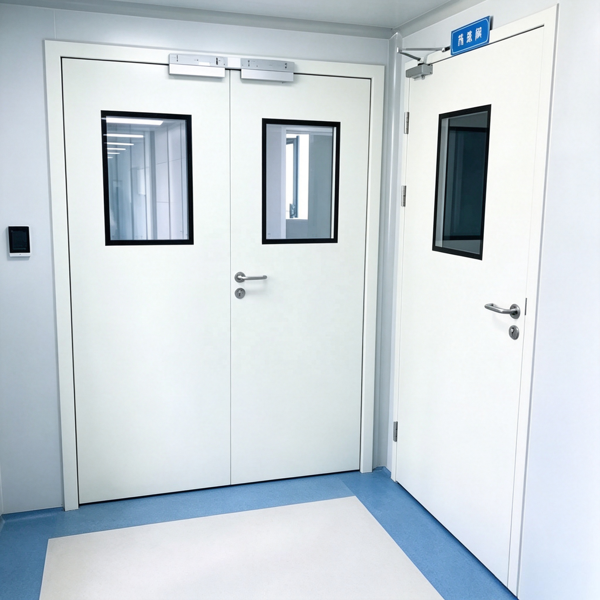 Las puertas de entrada manuales modernas de acero inoxidable, robustas y fáciles de instalar, se utilizan en apartamentos y hospitales.
