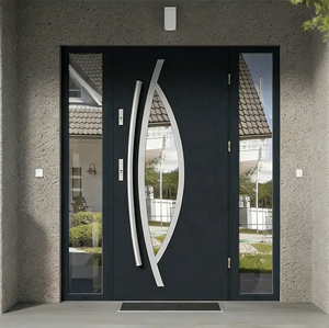 Puerta de entrada pivotante de diseño moderno para casa, puerta de seguridad de aluminio, puerta de entrada de aluminio metálico directamente de fábrica.