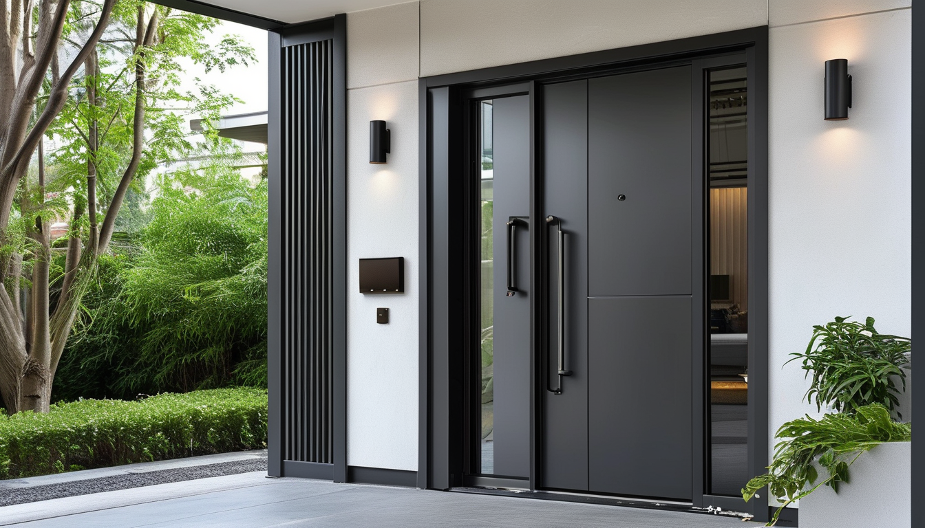 Puertas frontales de aluminio para viviendas