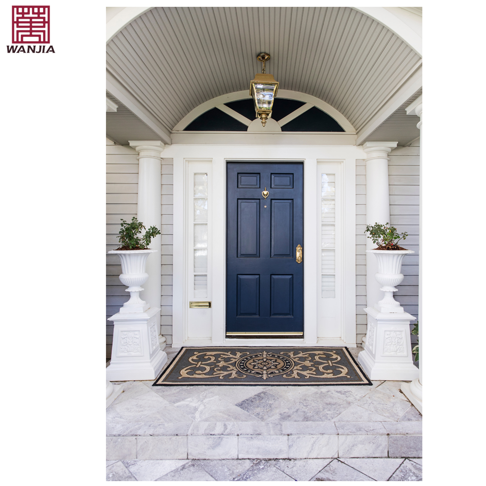 Puerta de entrada principal doble de madera insonorizada con diseño moderno y sencillo personalizado