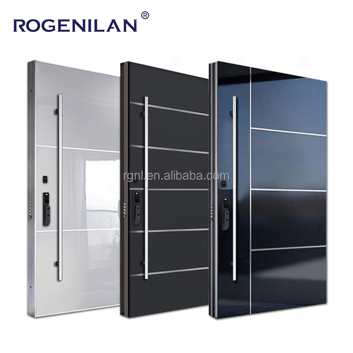 Puerta batiente de entrada principal de aluminio fundido de alta calidad para viviendas modernas. Puertas de entrada de seguridad residenciales en venta.
