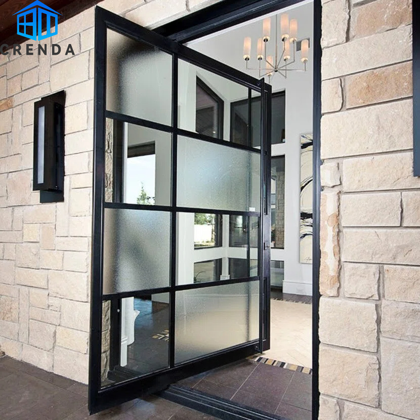 Puertas pivotantes de acero con vidrio a precio mayorista de fábrica. Directamente de fábrica, OEM y ODM.