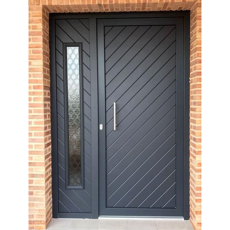 Puertas de entrada principales de madera maciza de estilo americano contemporáneo