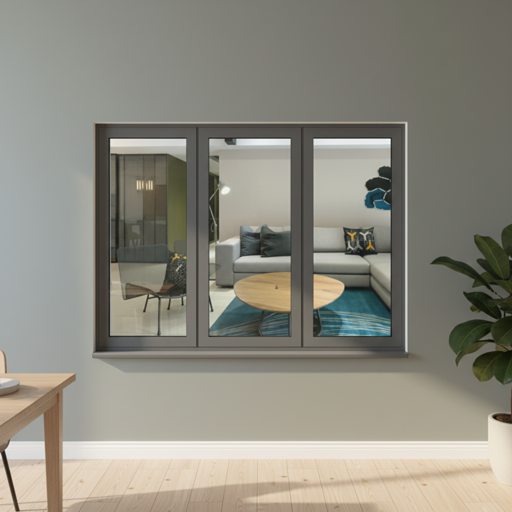 Puertas y ventanas de aleación de aluminio RG65 para viviendas modernas. Personalización de fábrica de puertas y ventanas de aluminio.