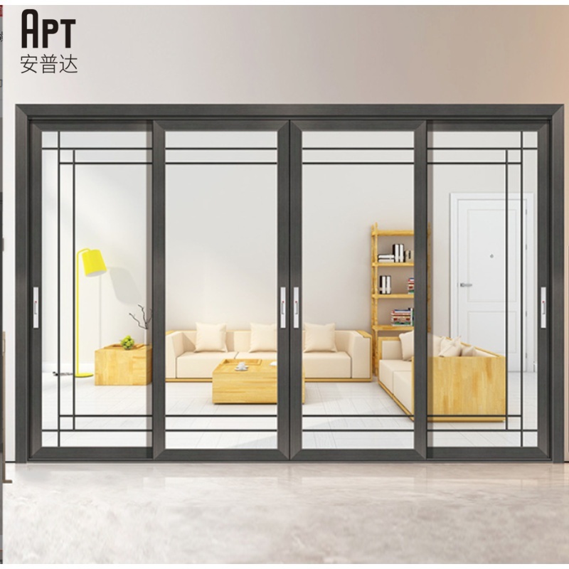 Puerta corredera de cristal moderna sin marco de aluminio para entrada de balcón de villa, resistente a la intemperie y de funcionamiento suave y eficiente energéticamente.