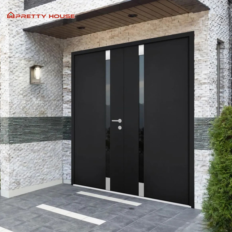 Puerta doble de aluminio francesa insonorizada e impermeable.