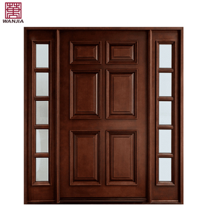 Puerta de entrada principal doble de madera insonorizada diseño moderno y sencillo
