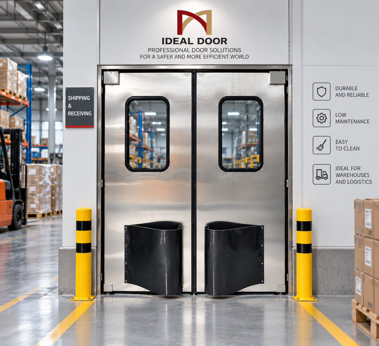 Puerta industrial de gimnasio de apertura plana, ligera, de aleación de aluminio resistente a la corrosión y con certificación CE.