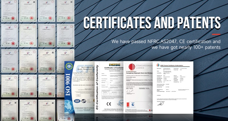 Certificaciones DERCHI NFRC AS2047 CE